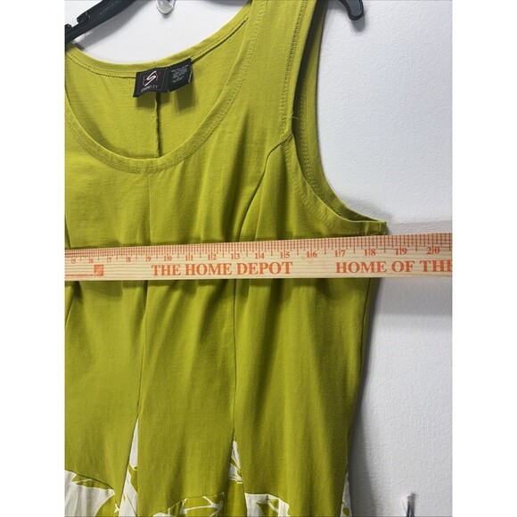 ESY STUDIO EY   Women’s Maxi  Dress Pistacho Creen Sz L Flare Linen Cotton - Picture 5 of 14